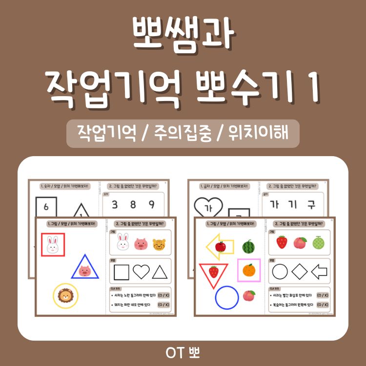 뽀쌤과 작업기억 뽀수기 1 (작업기억/ 주의집중/ 위치이해) [OT뽀]